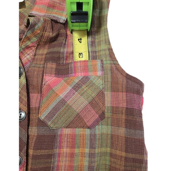 VTG Y2K Plaid Sleeveless Romper Drop Waist Shirt Dress Style Indie Grunge 2000s - Picture 5 of 13